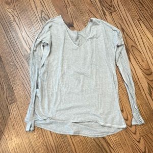 Lululemon grey striped top. V-neck. Size 6